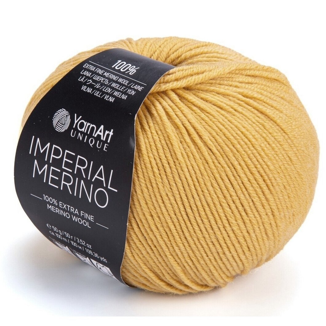 YarnArt Imperial Merino 3309 Senapsgul – extrafint merinogarn