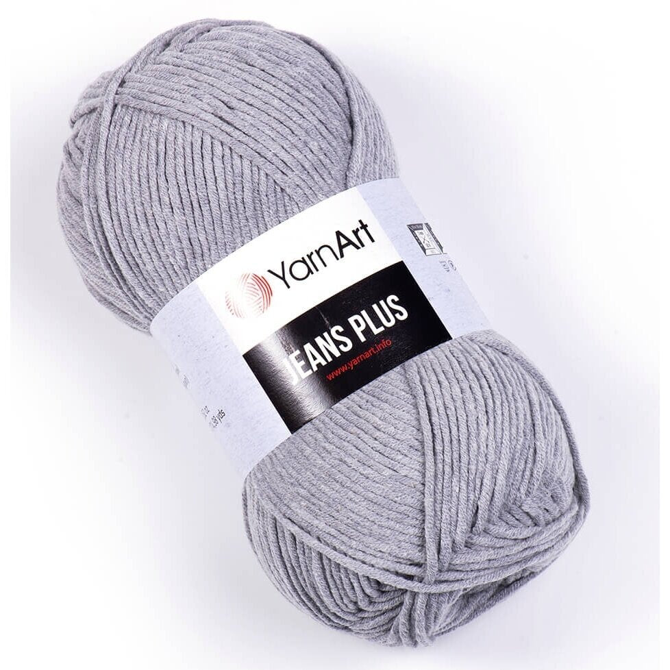 YarnArt Jeans Plus 46 Серый – толстая пряжа из хлопка с акрилом