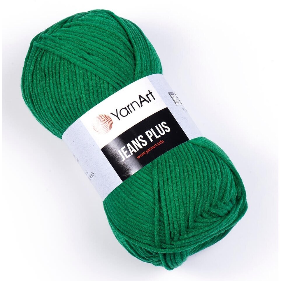 YarnArt Jeans Plus 52 Smaragd – tjockt bomulls- och akrylgarn