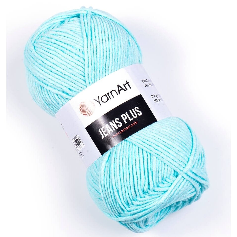 YarnArt Jeans Plus 76 Аква – толстая пряжа из хлопка с акрилом