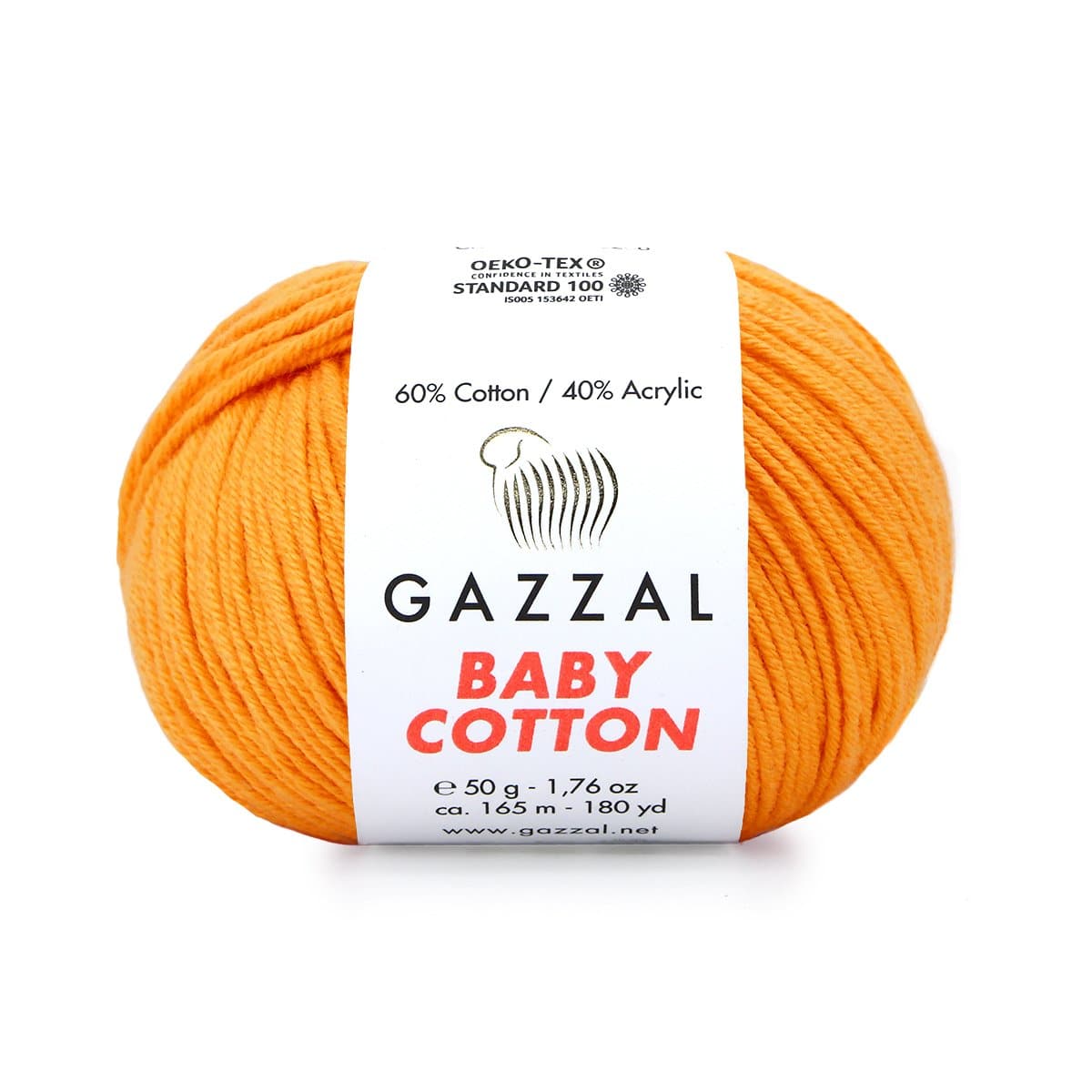Gazzal Baby Cotton 3416 Mandariin – puuvilla-akrüülist beebilõng