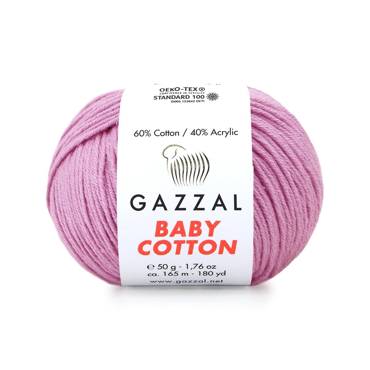 Gazzal Baby Cotton 3422 Hallikaslilla – puuvilla-akrüülist beebilõng