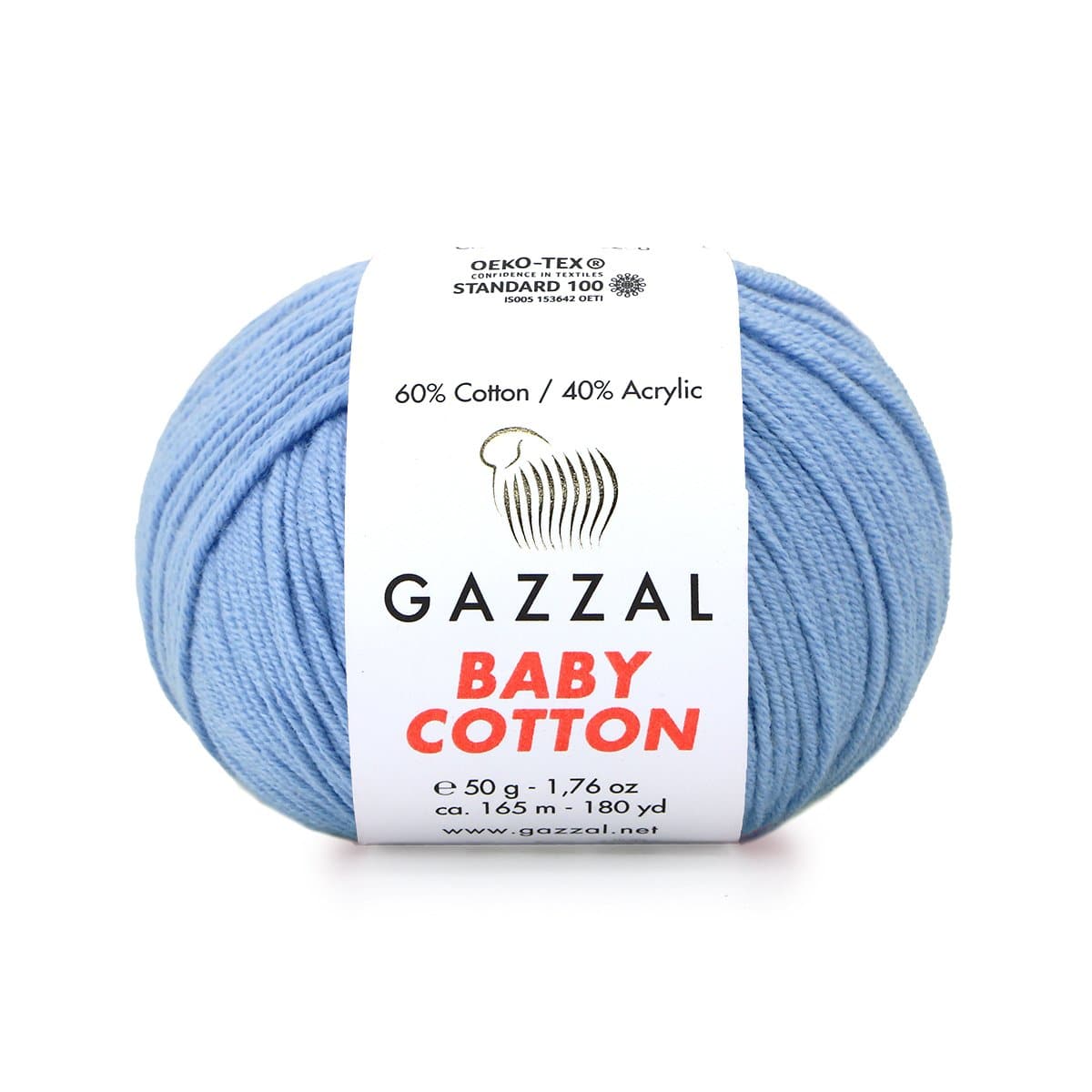 Gazzal Baby Cotton 3423 Rukkilillesinine – puuvilla-akrüülist beebilõng
