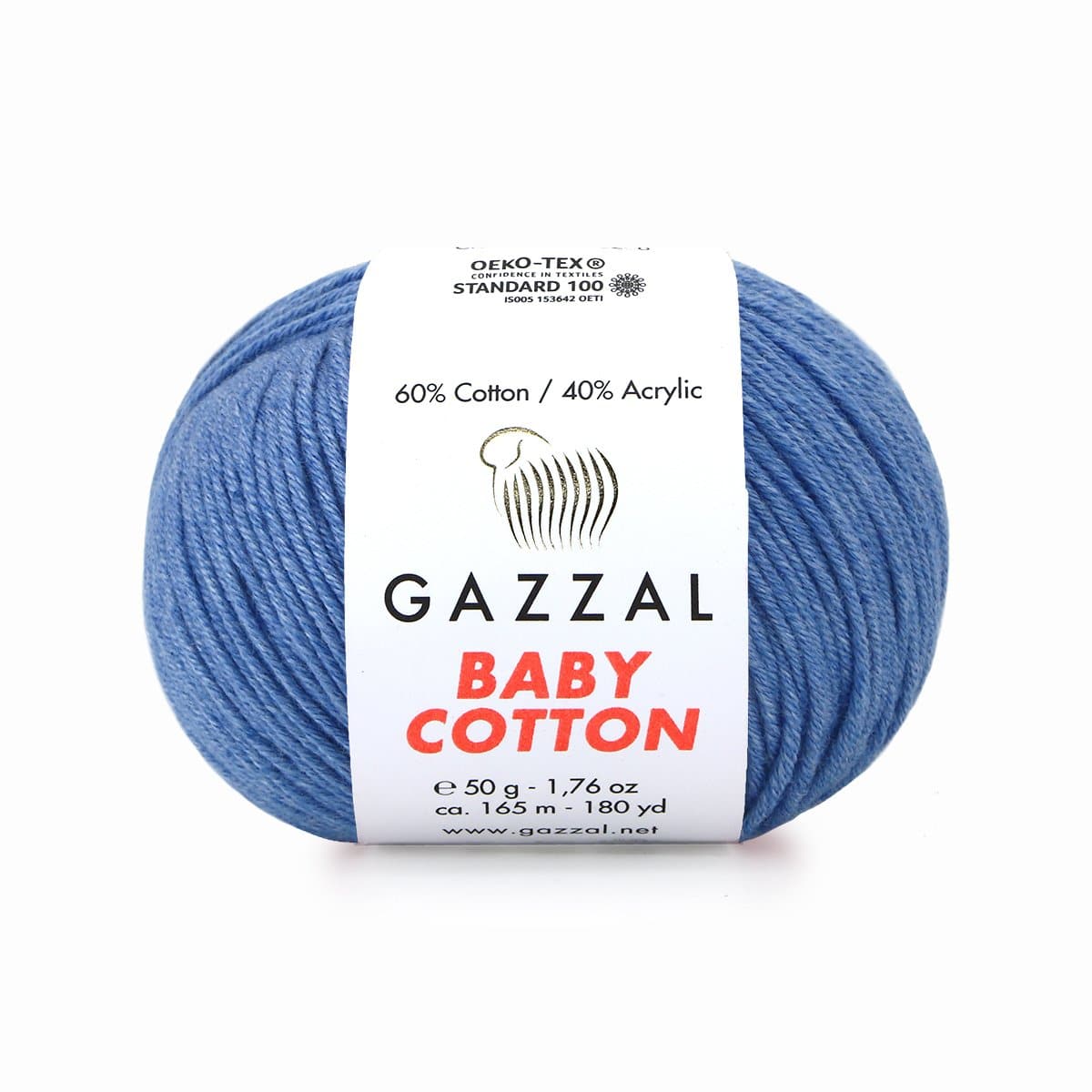 Gazzal Baby Cotton 3431 Teksasinine – puuvilla-akrüülist beebilõng