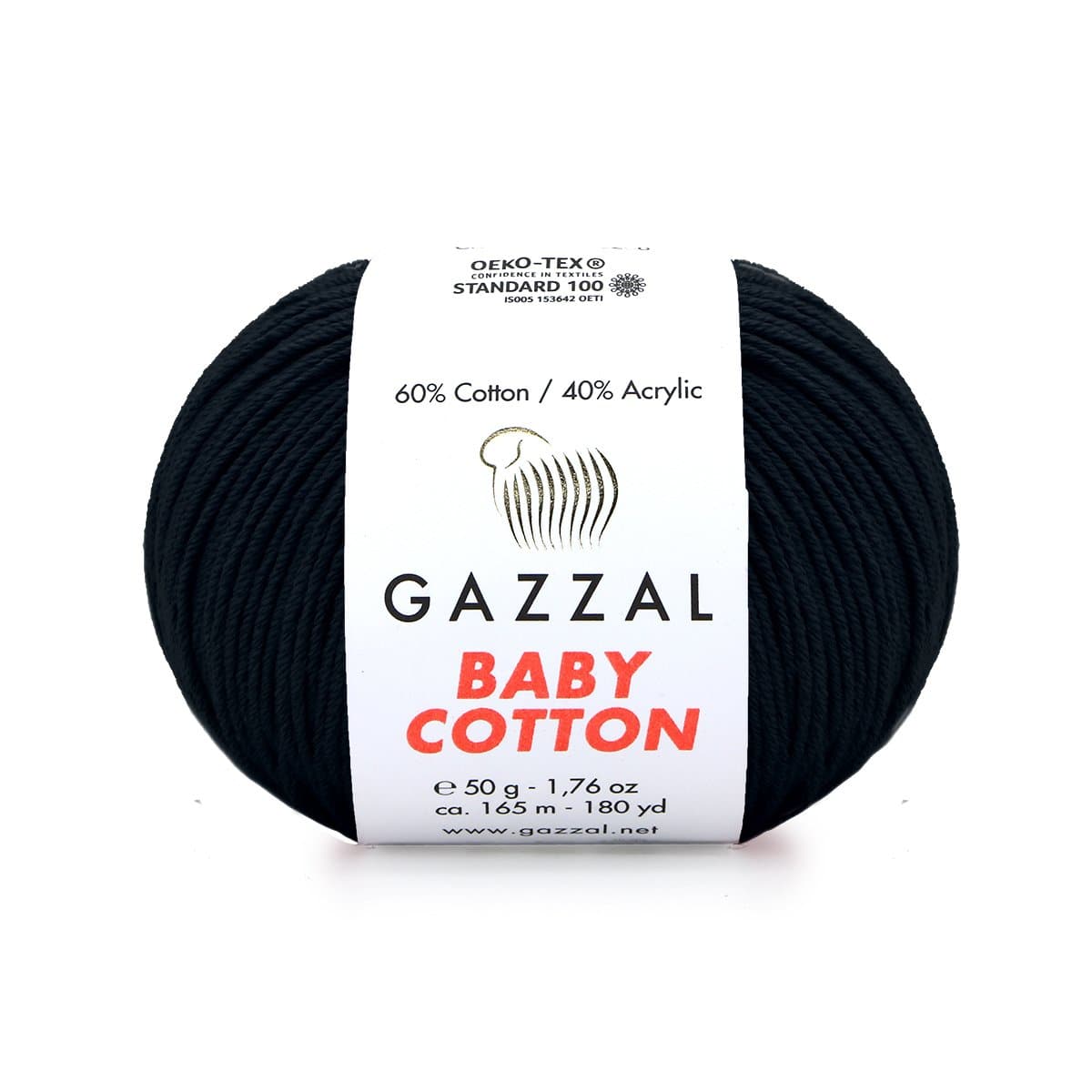 Gazzal Baby Cotton 3433 Must – puuvilla-akrüülist beebilõng