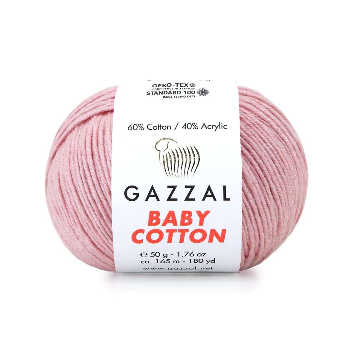 Gazzal Baby Cotton 3444 Tolmroosa – puuvilla-akrüülist beebilõng