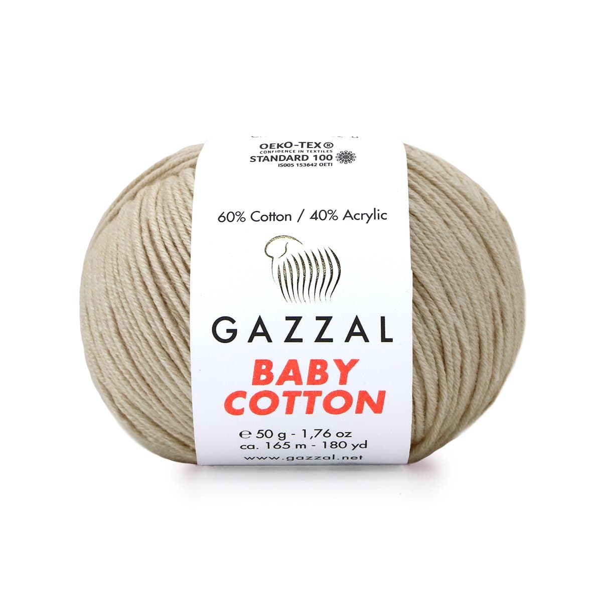 Gazzal Baby Cotton 3446 Beež – puuvilla-akrüülist beebilõng