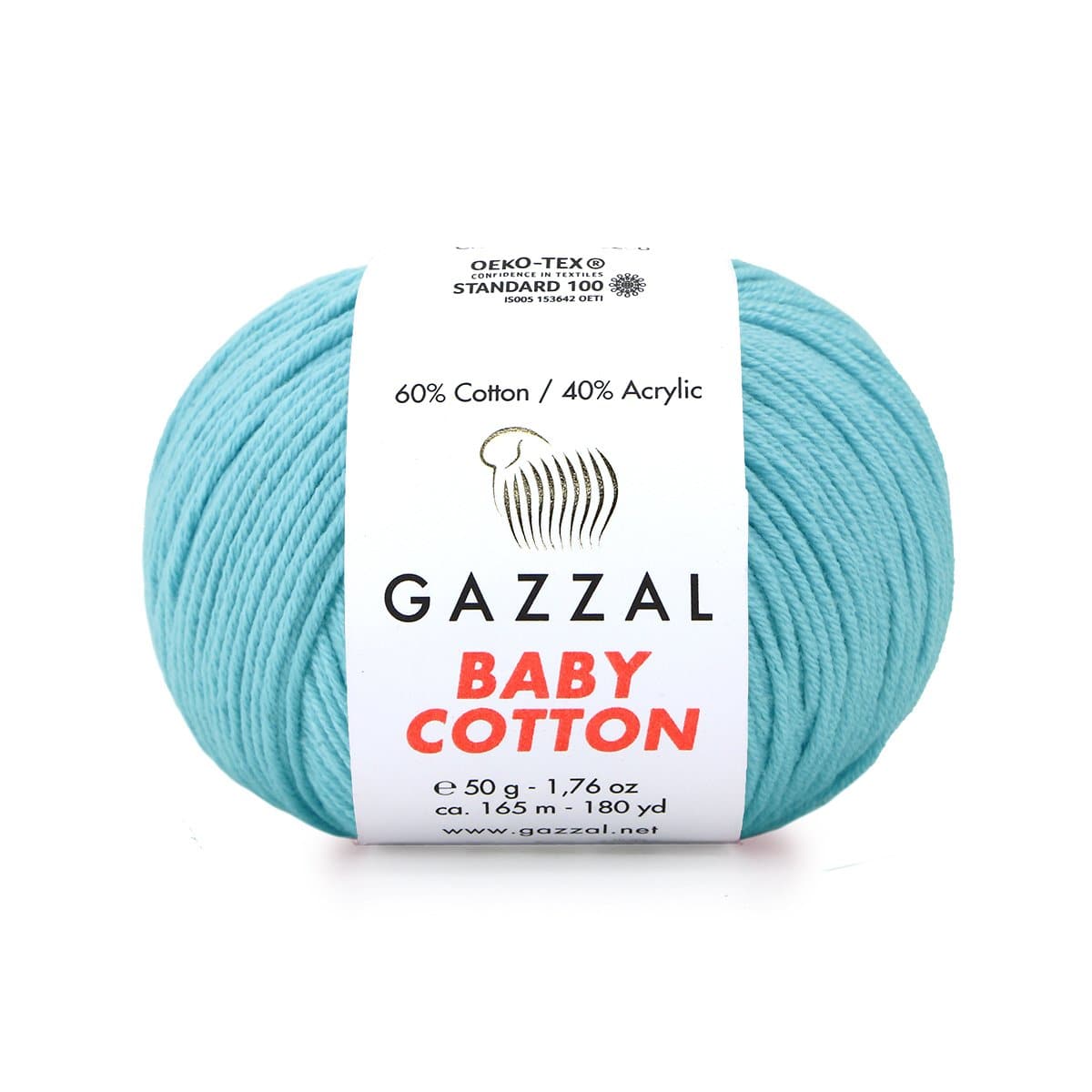 Gazzal Baby Cotton 3451 Türkiis – puuvilla-akrüülist beebilõng