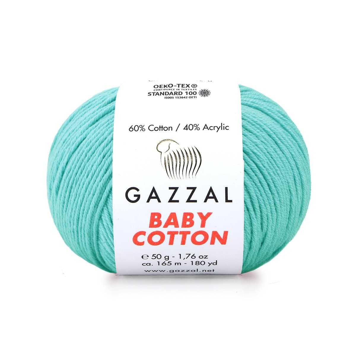 Gazzal Baby Cotton 3452 Akva – puuvilla-akrüülist beebilõng