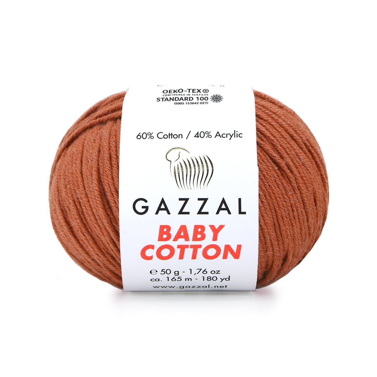 Gazzal Baby Cotton 3454 Kaneel – puuvilla-akrüülist beebilõng