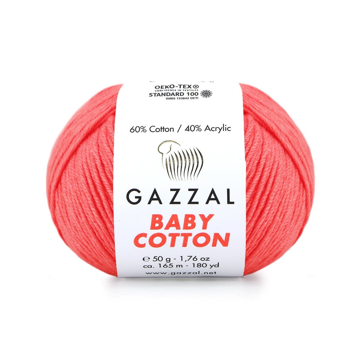 Gazzal Baby Cotton 3460 Arbuus – puuvilla-akrüülist beebilõng