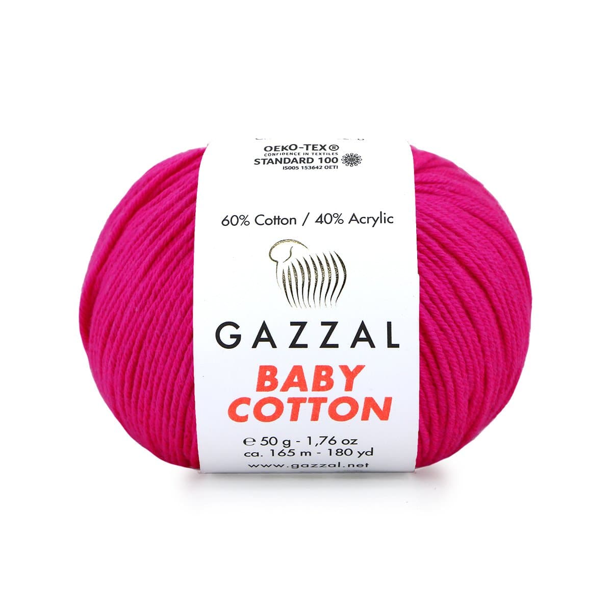Gazzal Baby Cotton 3461 Fuksia – puuvilla-akrüülist beebilõng