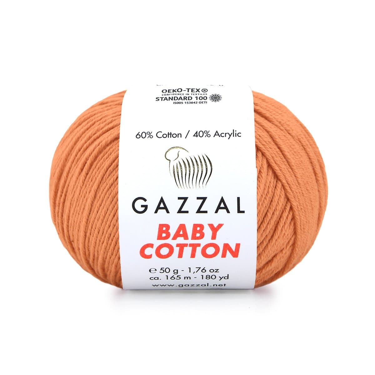 Gazzal Baby Cotton 3465 Oranž – puuvilla-akrüülist beebilõng
