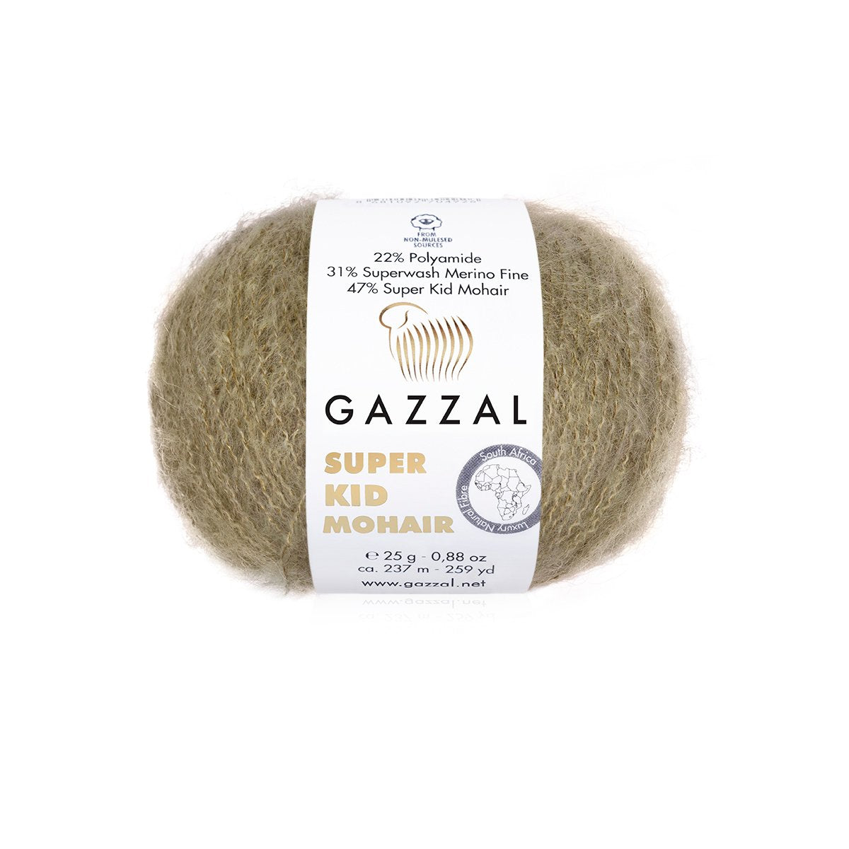 Gazzal Super Kid Mohair 64406 Taupe – kid mohair merino yarn
