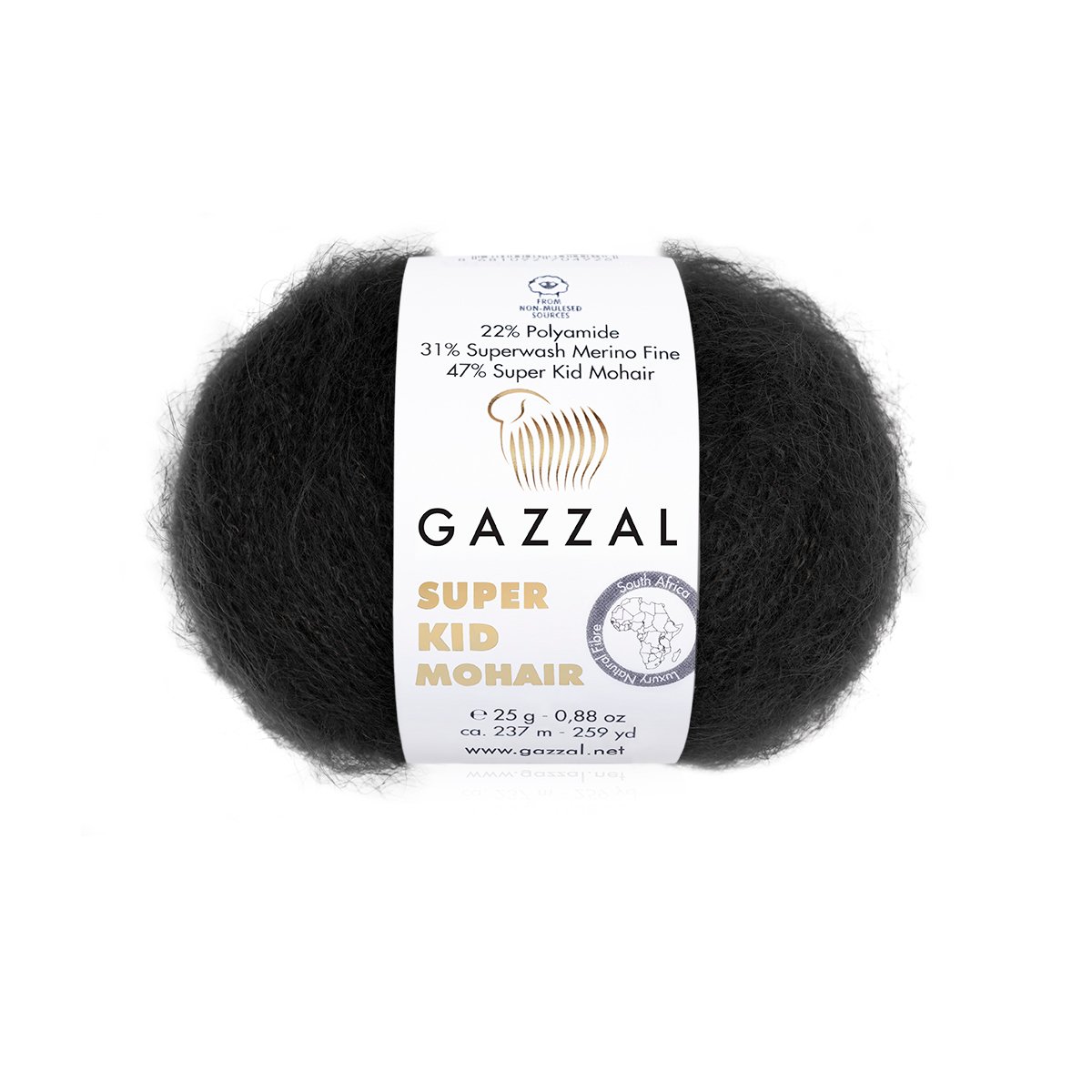 Gazzal Super Kid Mohair 64409 Black – kid mohair merino yarn