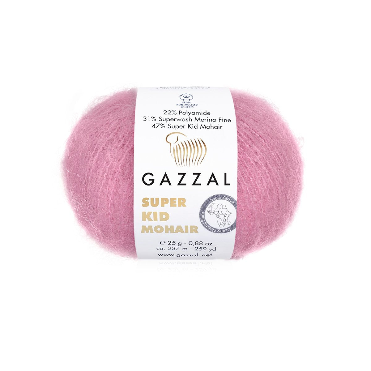 Gazzal Super Kid Mohair 64412 Pink – kid mohair merino yarn