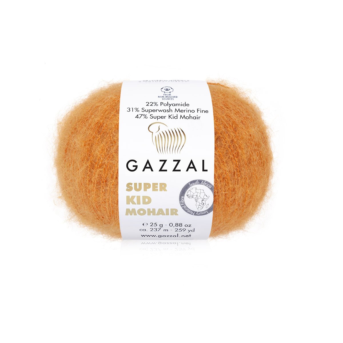 Gazzal Super Kid Mohair 64419 Tangerine – kid mohair merino yarn