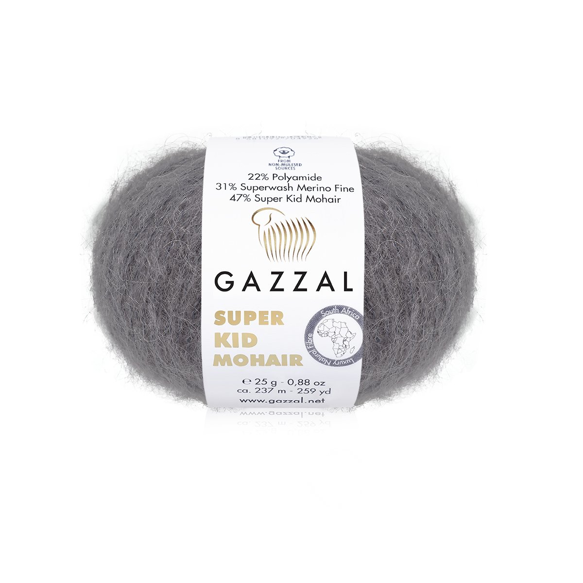 Gazzal Super Kid Mohair 64433 Charcoal – kid mohair merino yarn