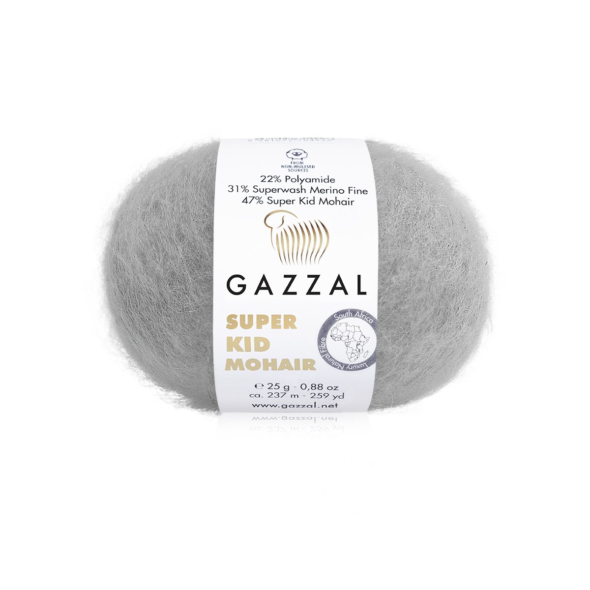 Gazzal Super Kid Mohair 64434 Grey – kid mohair merino yarn