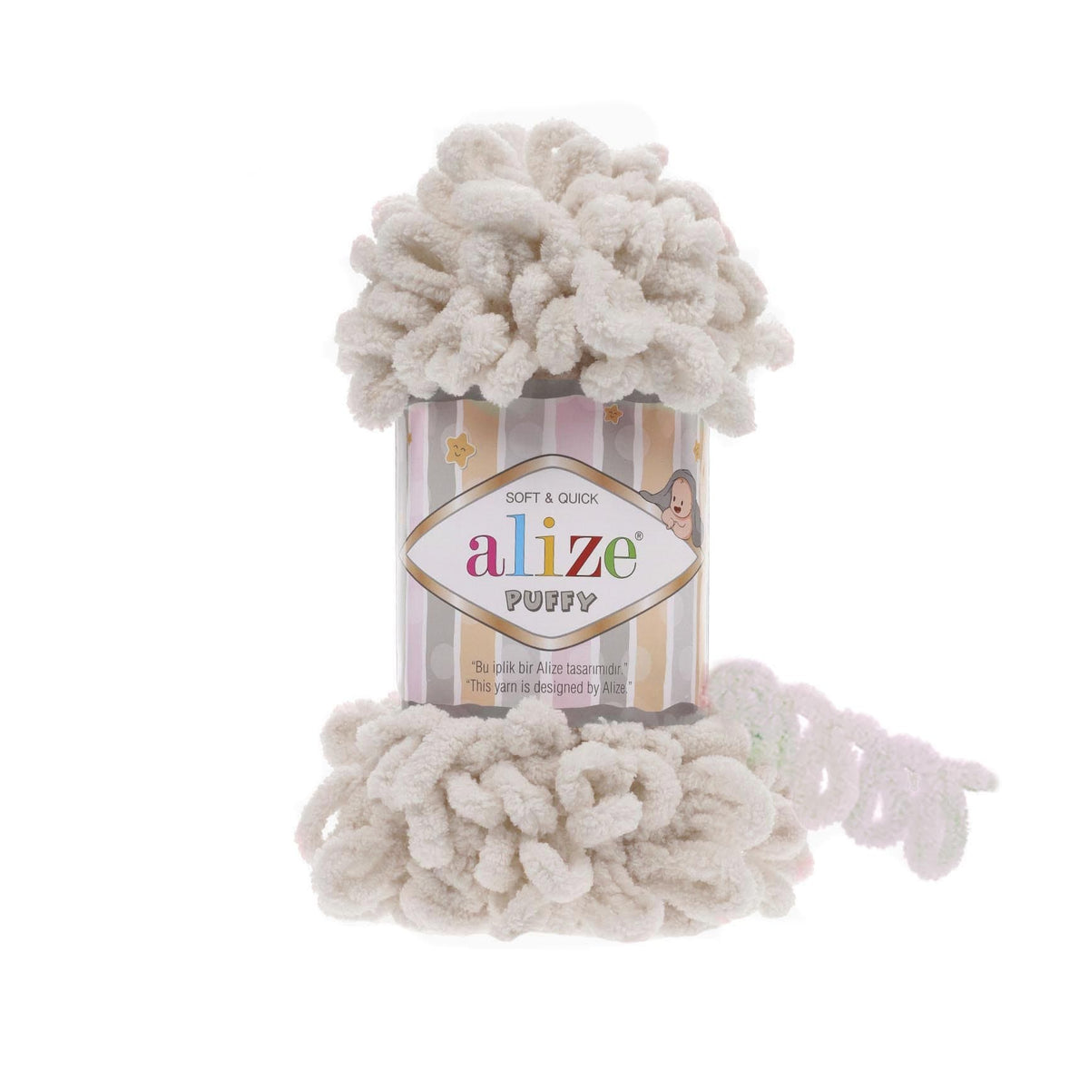 Alize Puffy 599 Ivoire – fil à boucles