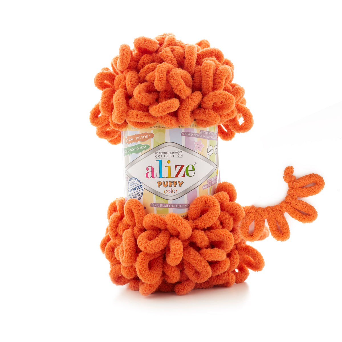 Alize Puffy 06 Orange – fil à boucles