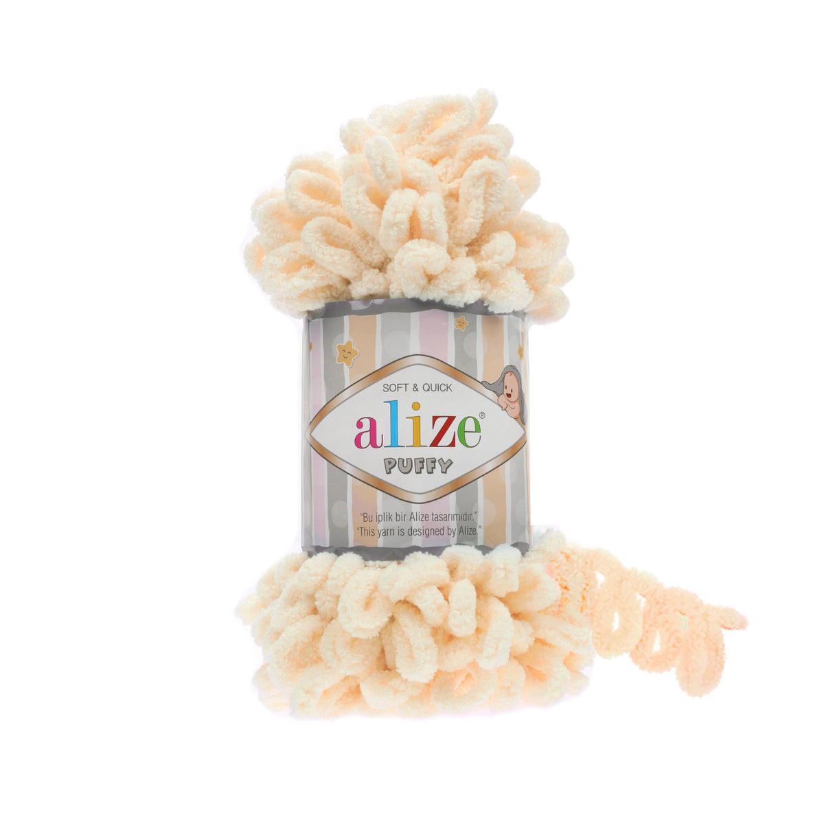 Alize Puffy 742 Crème – fil à boucles
