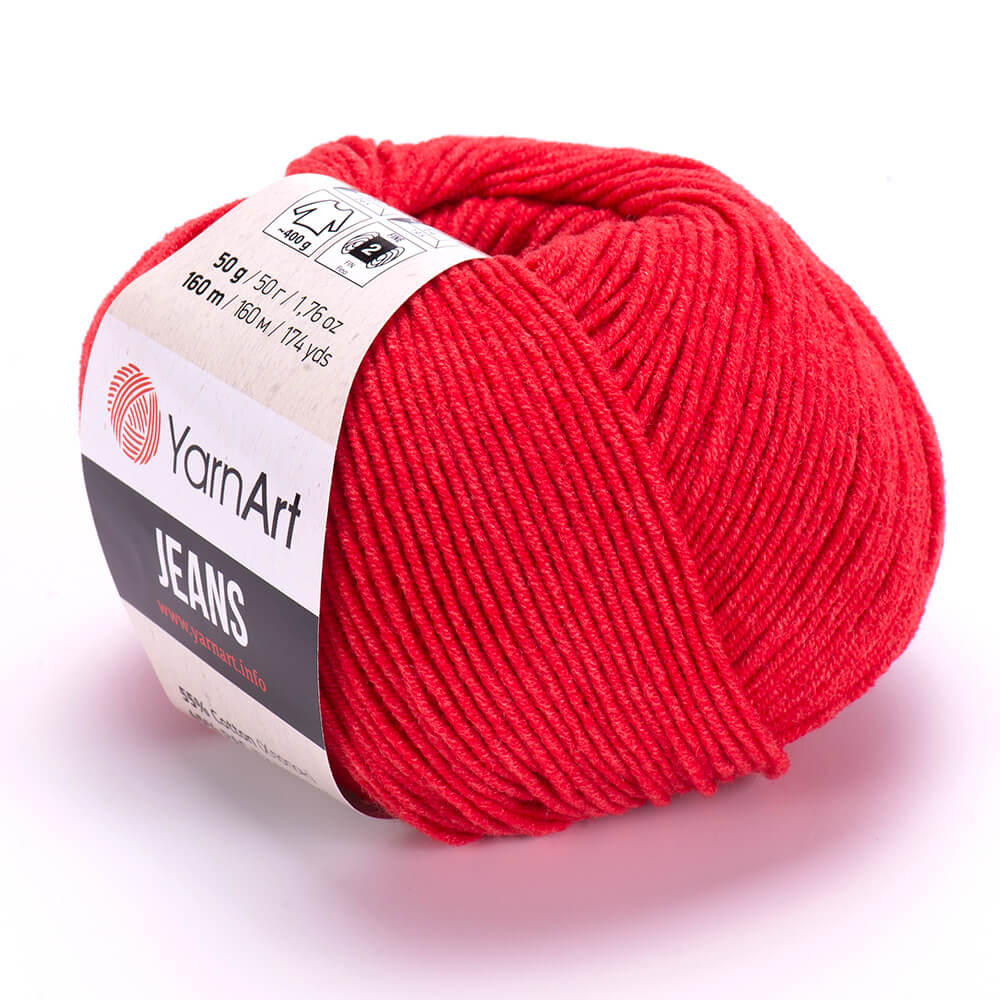 YarnArt Jeans 26 Spilgti sarkana – kokvilnas un akrila dzija