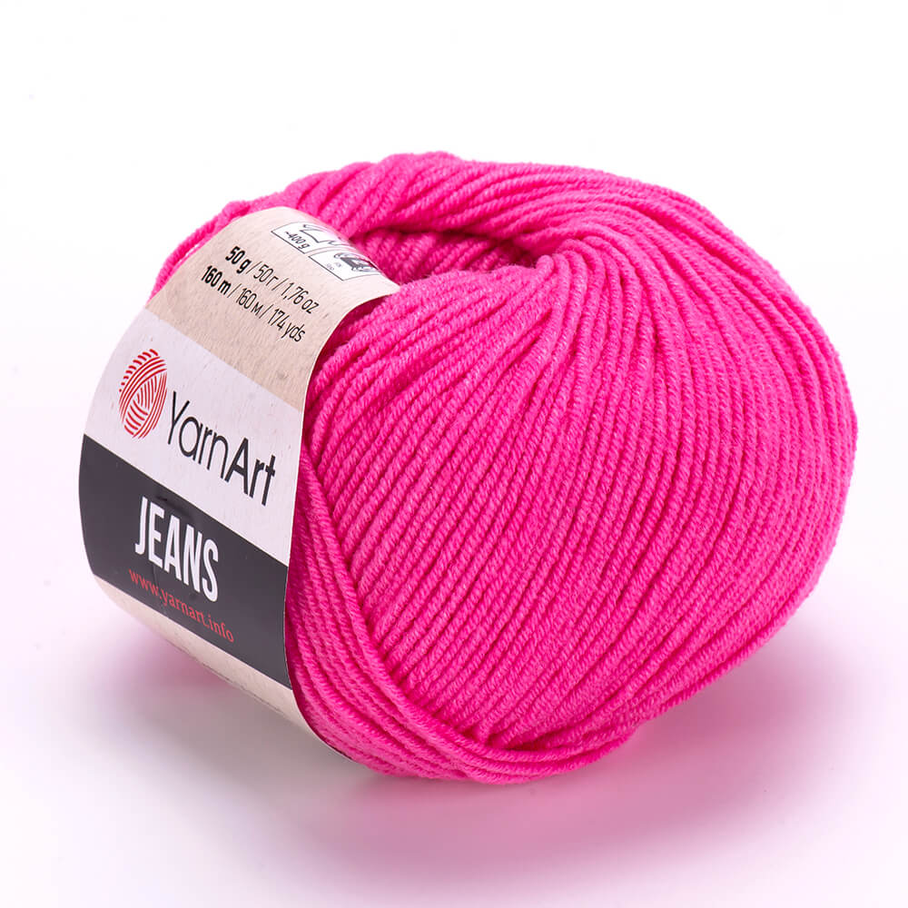 YarnArt Jeans 42 Fuksiju – kokvilnas un akrila dzija