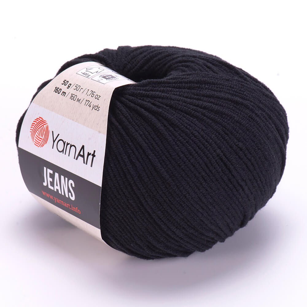 YarnArt Jeans 53 Melna – kokvilnas un akrila dzija