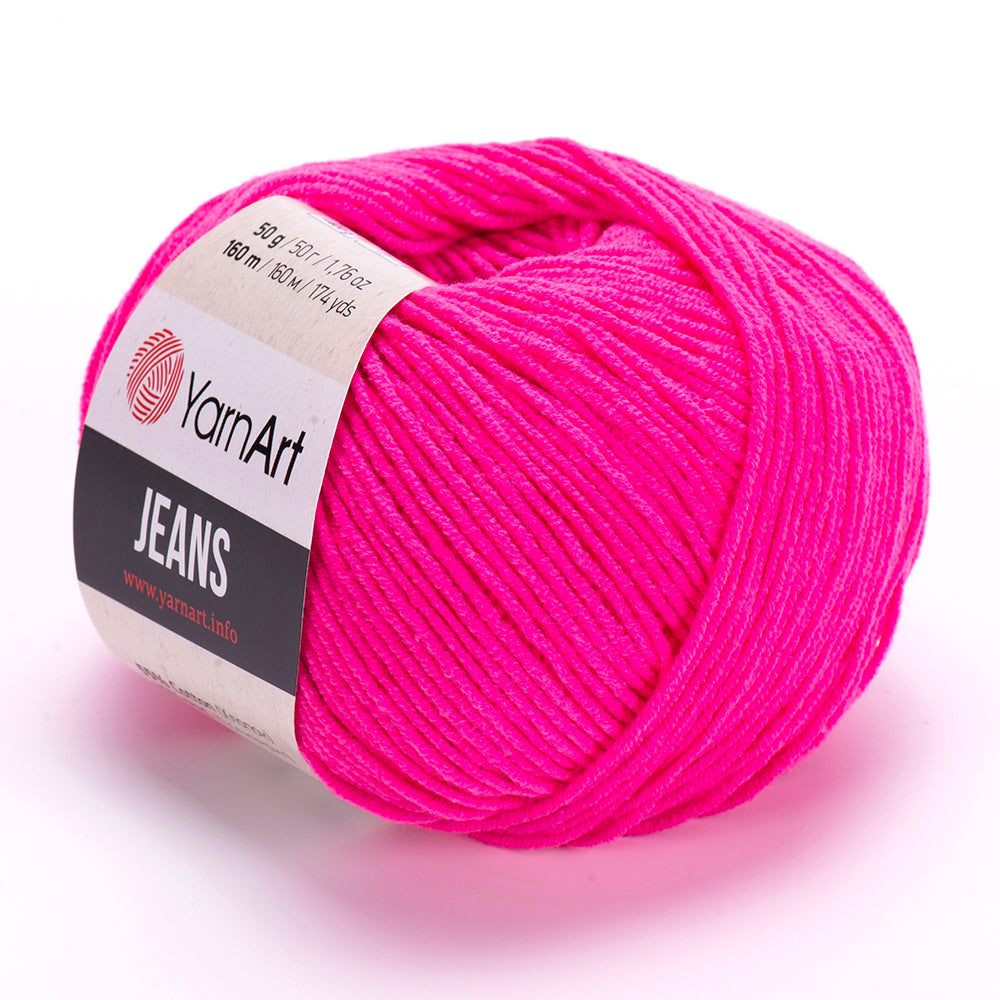 YarnArt Jeans 59 Fuksiju – kokvilnas un akrila dzija