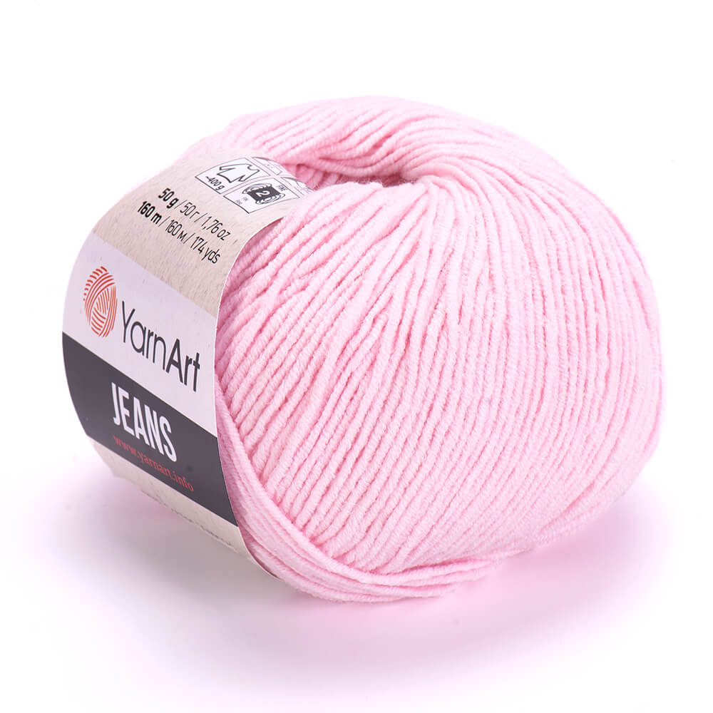 YarnArt Jeans 74 Bāli rozā – kokvilnas un akrila dzija