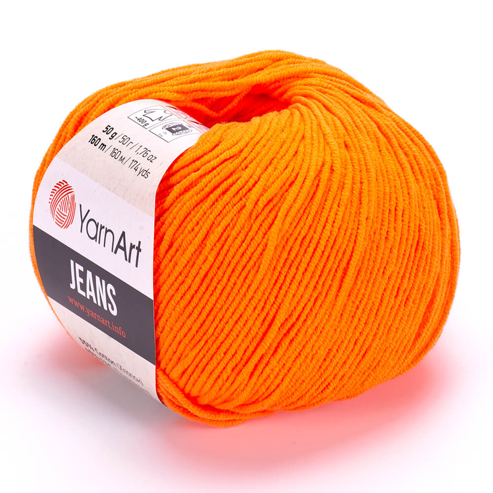 YarnArt Jeans 77 Oranža – kokvilnas un akrila dzija