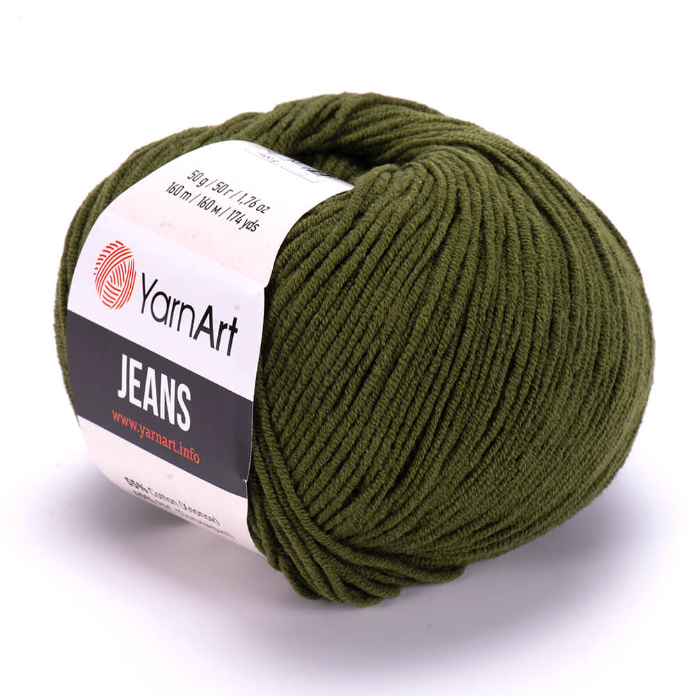 YarnArt Jeans 82 Tumši olīvu – kokvilnas un akrila dzija