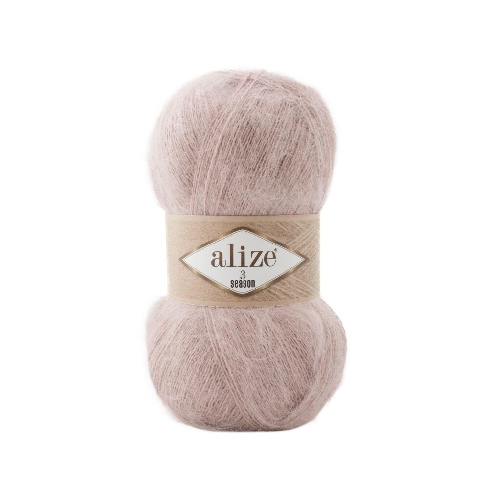 Alize 3 Season 67 Ivory – light acrylic yarn with mohair and wool