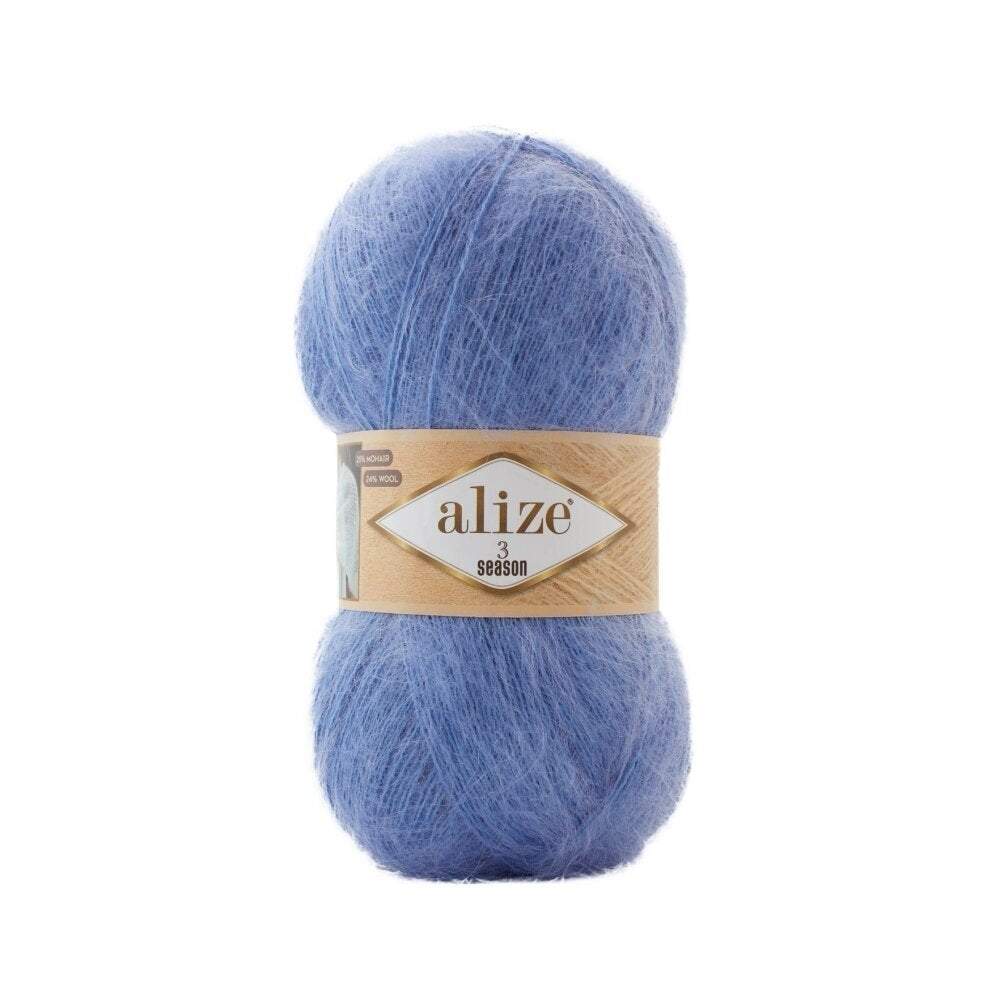 Alize 3 Season 40 Cornflower – light acrylic yarn with mohair and wool