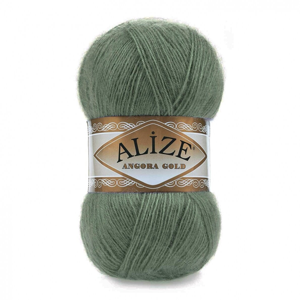 Alize Angora Gold 180 Pilkšvai žalia – pūkuoti akrilo ir vilnos siūlai