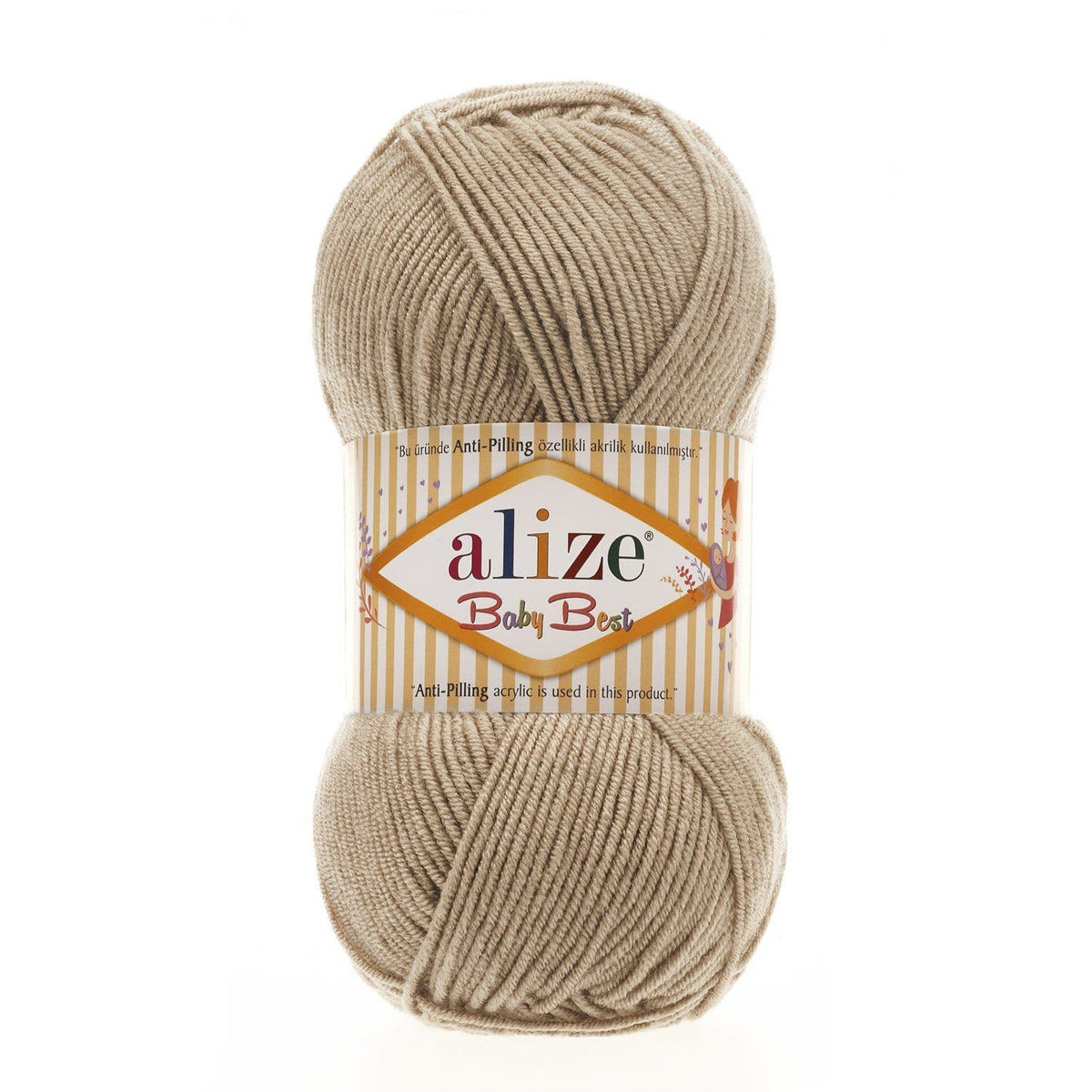 Alize Baby Best 256 Bežinė – kūdikių siūlai su bambuku