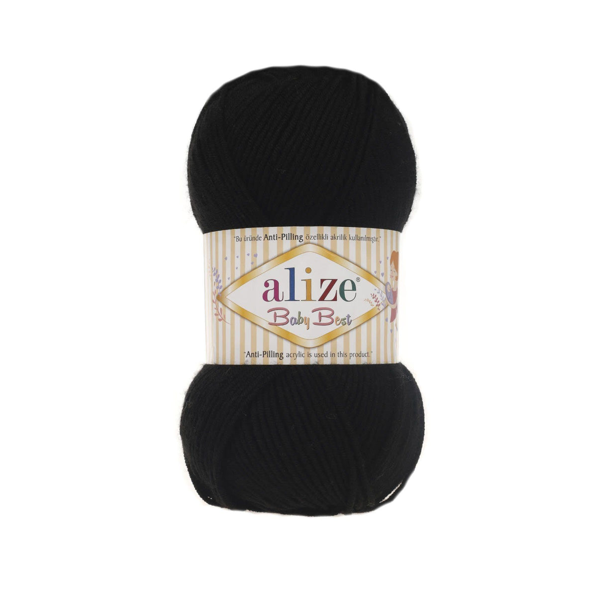 Alize Baby Best 60 Juoda – kūdikių siūlai su bambuku