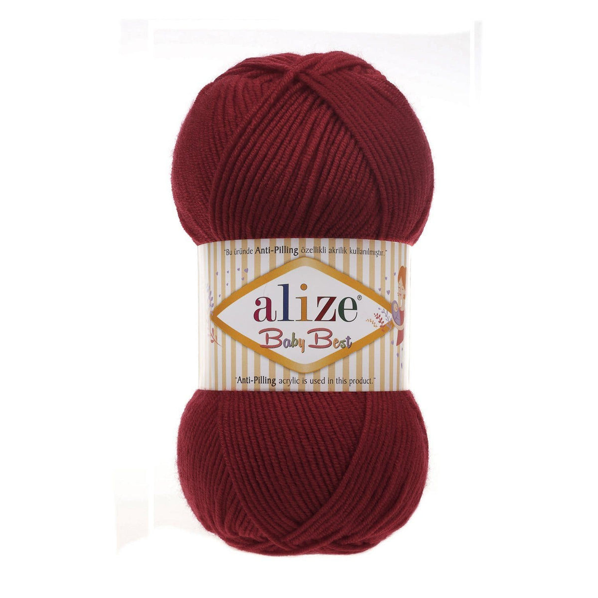 Alize Baby Best 390 Bordo – kūdikių siūlai su bambuku
