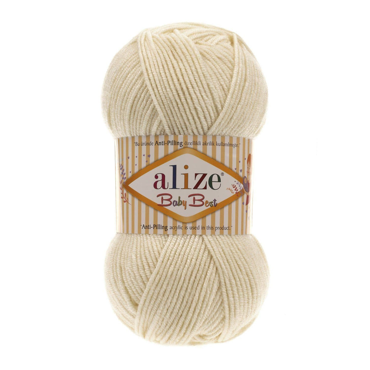 Alize Baby Best 01 Vanilinė – kūdikių siūlai su bambuku