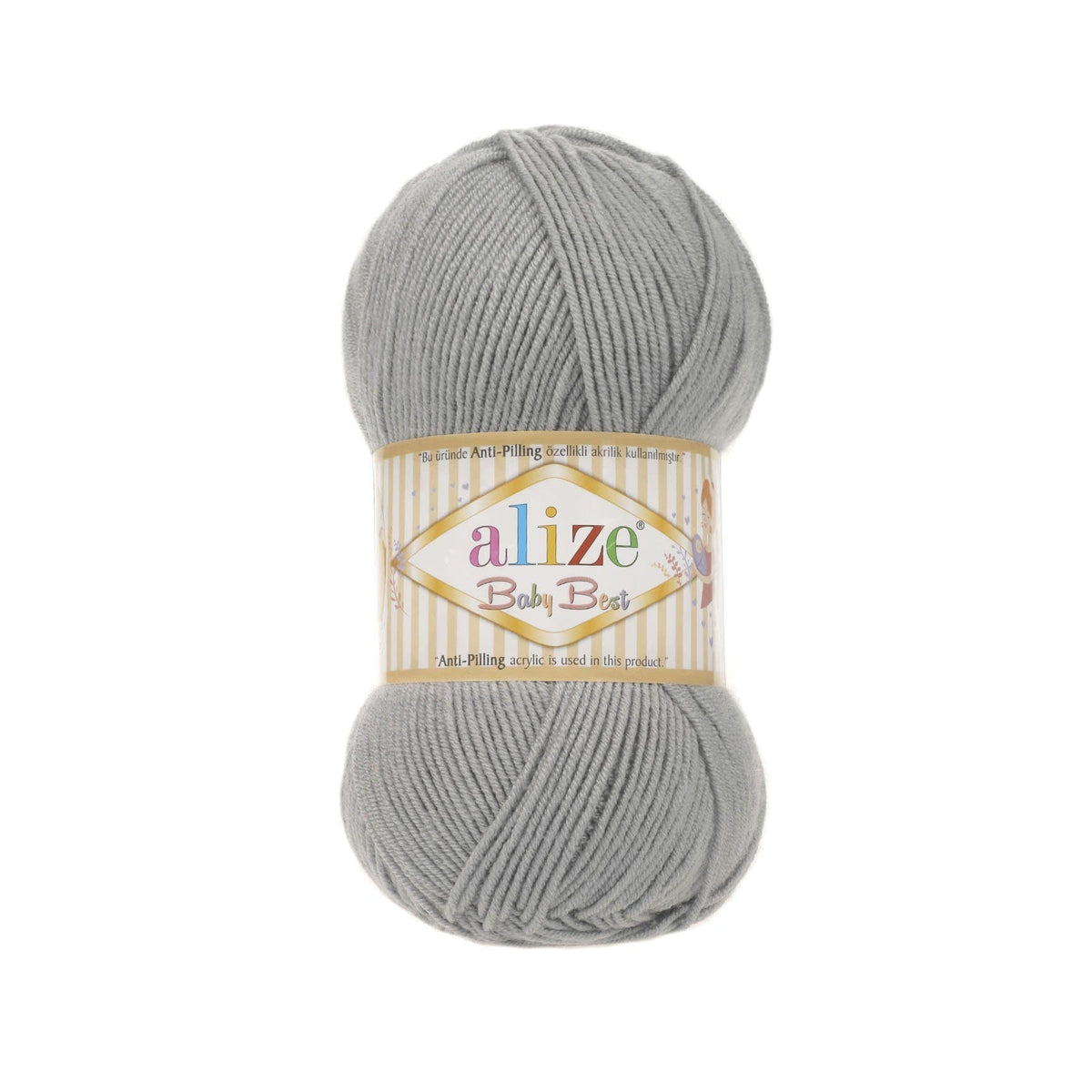 Alize Baby Best 344 Pilka – kūdikių siūlai su bambuku