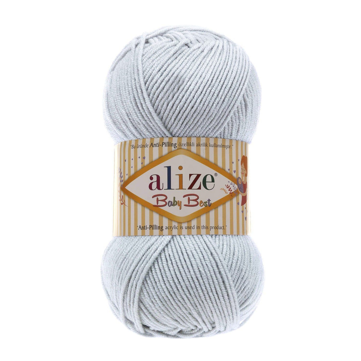 Alize Baby Best 224 Šviesiai pilka – kūdikių siūlai su bambuku