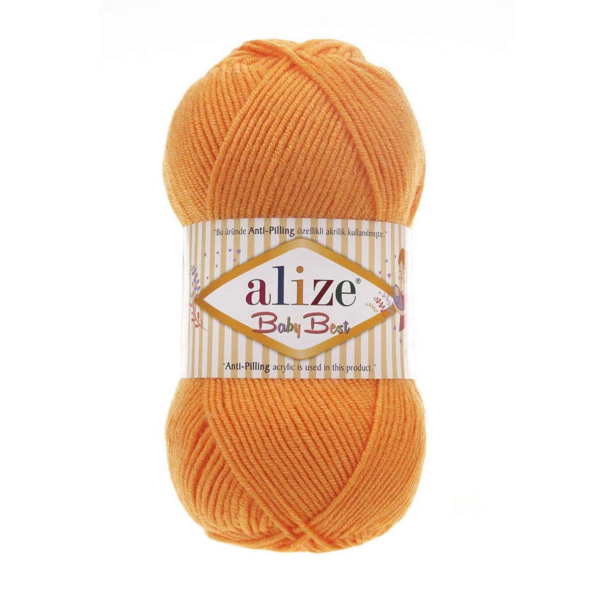 Alize Baby Best 336 Oranžinė – kūdikių siūlai su bambuku