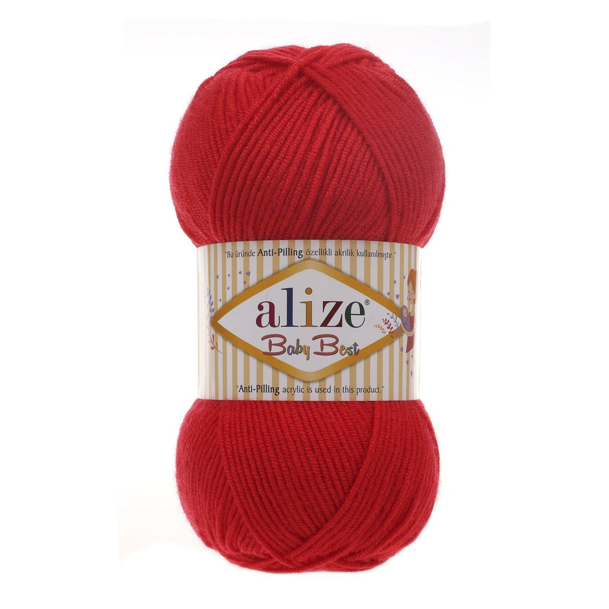 Alize Baby Best 56 Raudona – kūdikių siūlai su bambuku