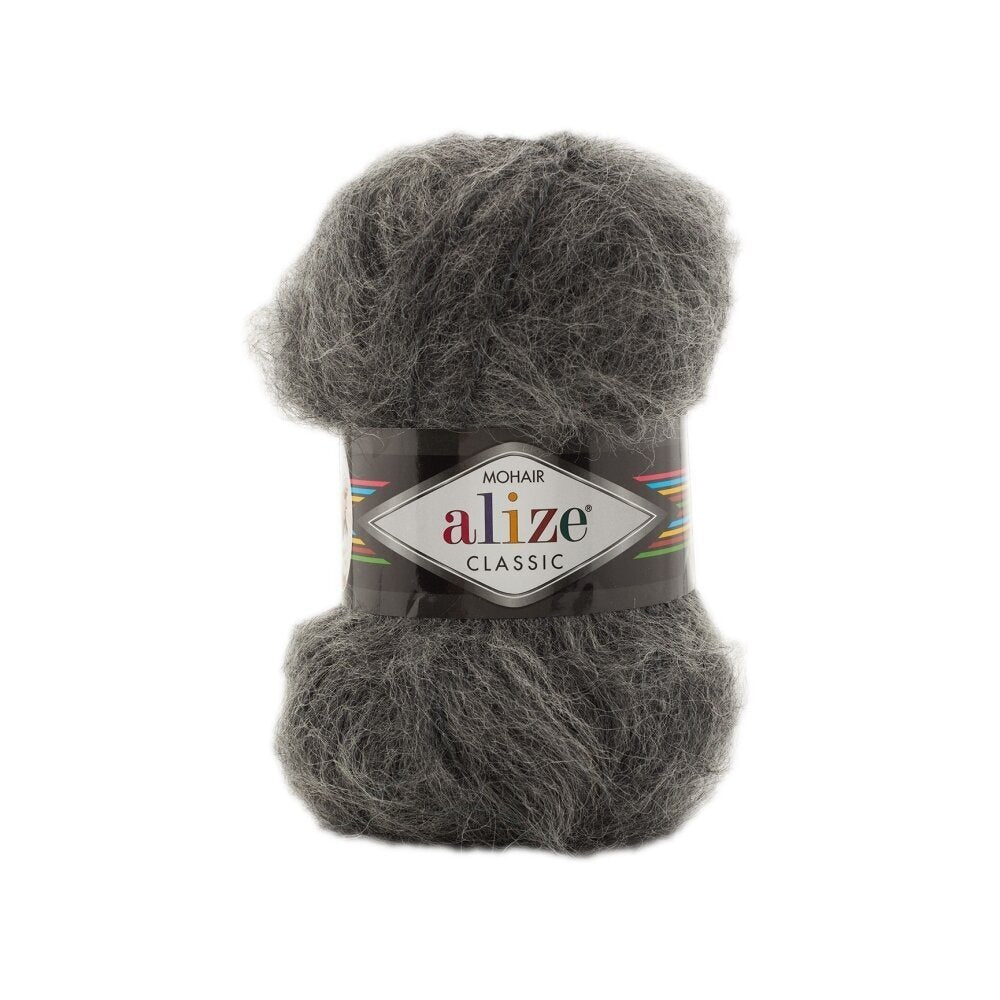Alize Mohair Classic 196 Tumši pelēka melanža – akrila dzija ar mohēru un vilnu