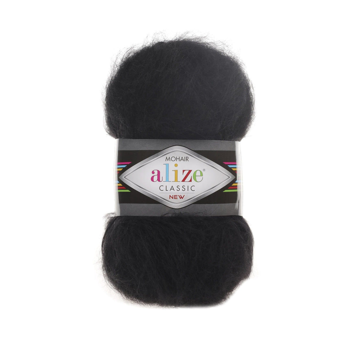 Alize Mohair Classic 60 Melna – akrila dzija ar mohēru un vilnu