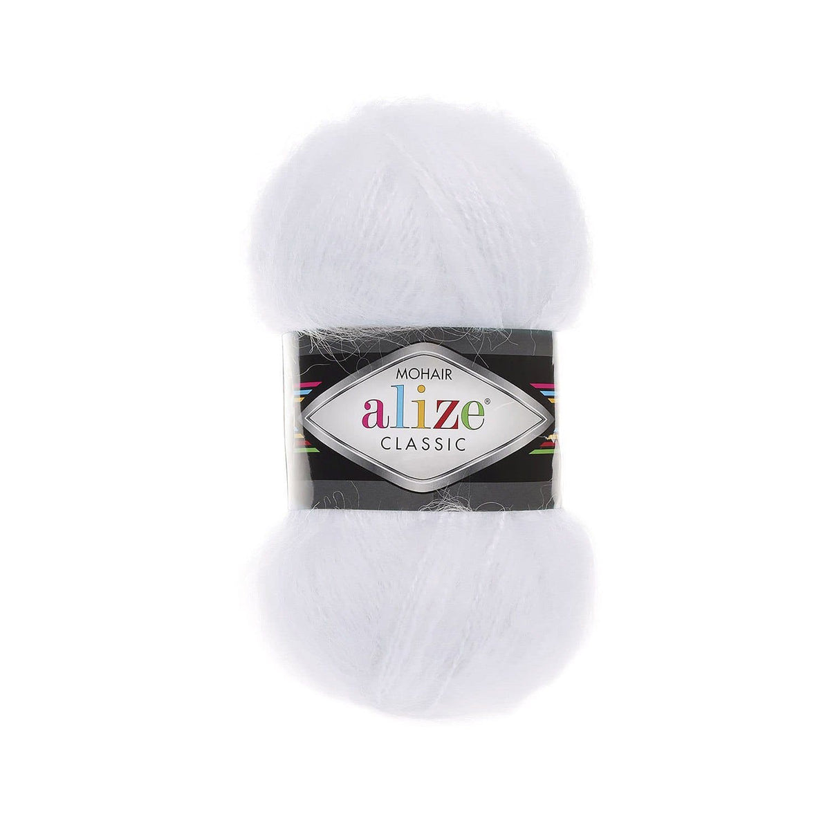 Alize Mohair Classic 55 Balta – akrila dzija ar mohēru un vilnu