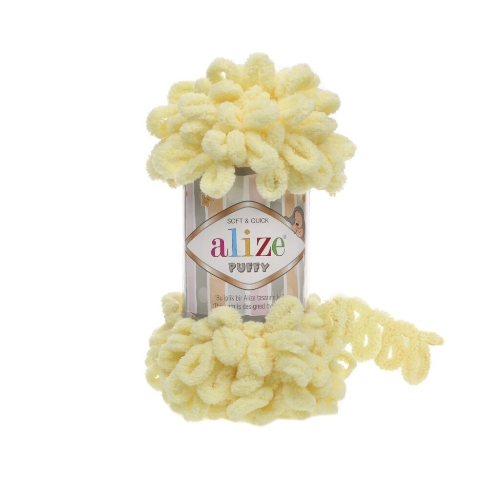 Alize Puffy 13 Jaune clair – fil à boucles