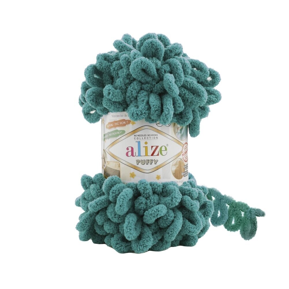 Alize Puffy 847 Vert sapin – fil à boucles