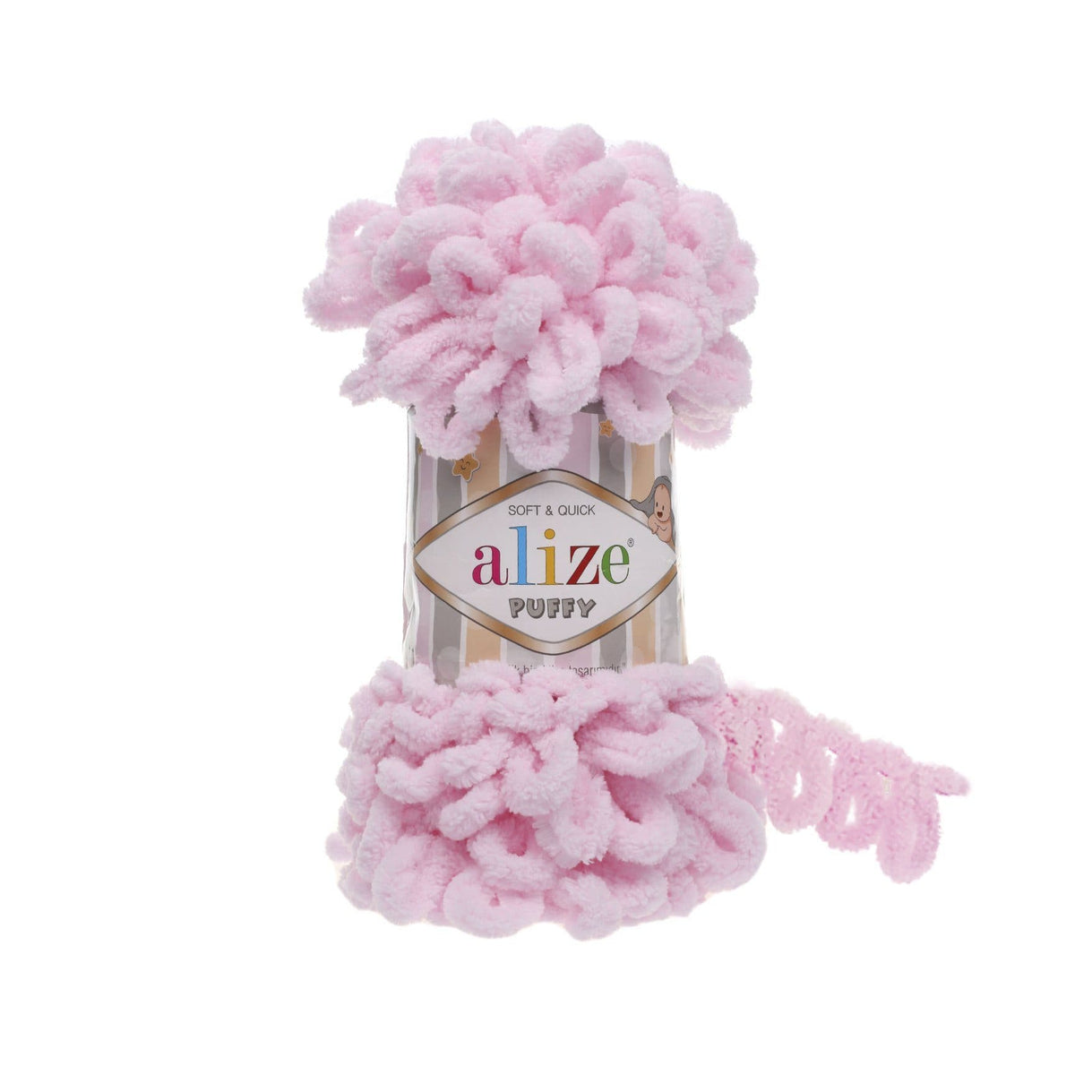 Alize Puffy 31 Rose layette – fil à boucles